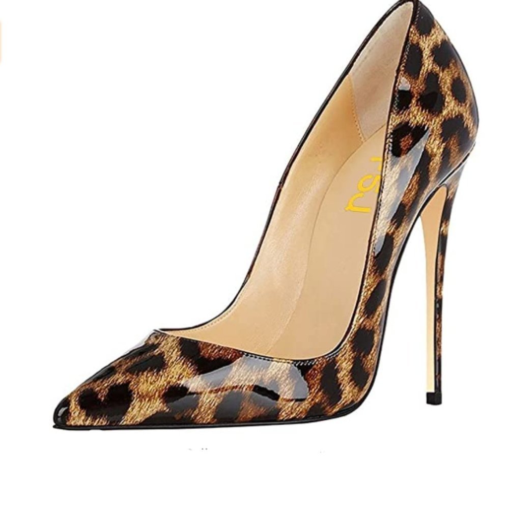 FSJ Leopard Printed Toe Pumps High Heels Shoe